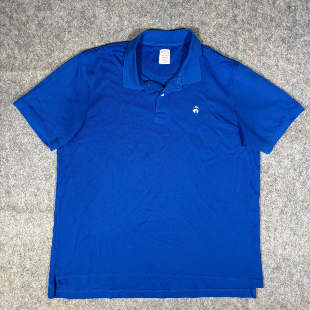 Brooks Brothers Polo Shirt Mens XXL Blue Supima Cotton Original Fit Pique Golf